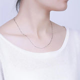 925 Silver Ingot Necklace Classic Chain Silver/Gold/Rose