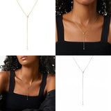 S925 Butterfly Water Drop Diamond Necklace for Women Wedding