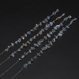 Rose Quartz Stone Turquoise Bead Eyeglass Chain Necklace