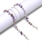 Rose Quartz Stone Turquoise Bead Eyeglass Chain Necklace