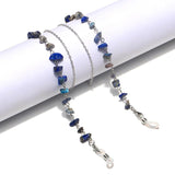 Rose Quartz Stone Turquoise Bead Eyeglass Chain Necklace
