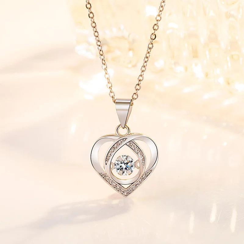 Sterling Silver 925 Diamond Necklace Pendant for Women