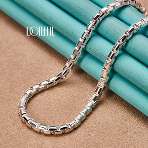 925 Silver 4mm Box Chain Necklace Wedding Party Jewelry
