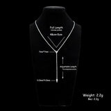 925 Silver Triangle Zircon Adjustable Collarbone Necklace CZ Pendant