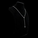 925 Silver Triangle Zircon Adjustable Collarbone Necklace CZ Pendant