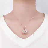 14K Rose Flower Pendant Necklace Ladies Chinese Engagement Jewelry