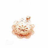 14K Rose Flower Pendant Necklace Ladies Chinese Engagement Jewelry