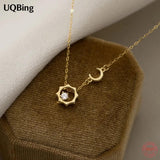 925 Silver Sun & Moon Zircon Necklaces & Pendants