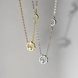 925 Silver Sun & Moon Zircon Necklaces & Pendants
