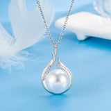 925 Silver Pearl Pendant Necklace for Women Fine Jewelry