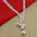 925 Sterling Silver Five Balls Snake Necklace For Man Woman Party Wedding