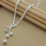 925 Sterling Silver Five Balls Snake Necklace For Man Woman Party Wedding