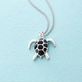 925 Silver Turtle Pendant Necklace for Women and Girls