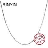 925 Sterling Silver Necklace 1mm Box Chain 16/18/20/22/24 Inches