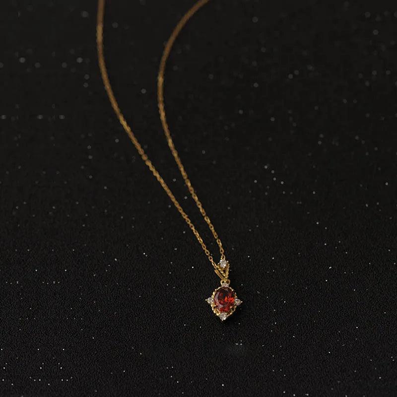 925 Silver Ruby Style Necklace Chain Wedding Jewelry