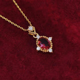 925 Silver Ruby Style Necklace Chain Wedding Jewelry