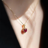 925 Silver Ruby Style Necklace Chain Wedding Jewelry