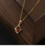 925 Silver Ruby Style Necklace Chain Wedding Jewelry