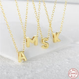 925 Silver A-Z Initial Necklace Single Name Choker Pendant Jewelry