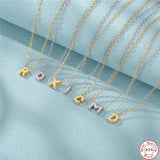925 Silver A-Z Initial Necklace Single Name Choker Pendant Jewelry