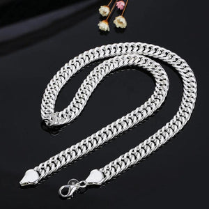 925 Silver 10MM Chain Necklace for Wedding Party Jewelry