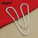 4mm Twisted Chain Necklace 925 Silver Jewelry for Men and Women
