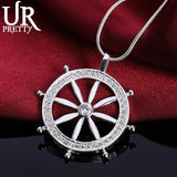 925 Silver Zircon Pendant Necklace for Woman Wedding