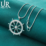 925 Silver Zircon Pendant Necklace for Woman Wedding