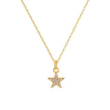 925 Silver Sunflower Pendant Zircon Star Charm Necklace