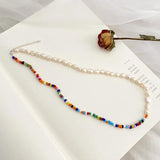 Baroque Pearl Necklace Colorful Bead Jewelry Gift