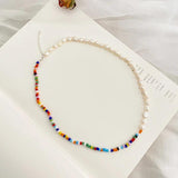 Baroque Pearl Necklace Colorful Bead Jewelry Gift