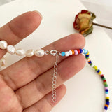 Baroque Pearl Necklace Colorful Bead Jewelry Gift