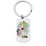 Custom Photo Couple Keychain Personalized Metal Keytag Bag Charm