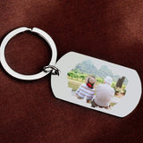 Custom Photo Couple Keychain Personalized Metal Keytag Bag Charm