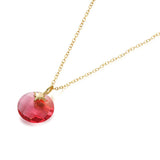 925 Silver Colorful Crystal Pendant Necklaces for Women Girls