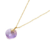 925 Silver Colorful Crystal Pendant Necklaces for Women Girls