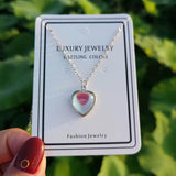 Heart Shaped Pendant Necklace Silver 925 Moonstone Clavicle Chain Female Gift