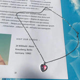 Heart Shaped Pendant Necklace Silver 925 Moonstone Clavicle Chain Female Gift