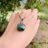 Natural Myanmar Jadeite Pendant Necklace Women Jewelry