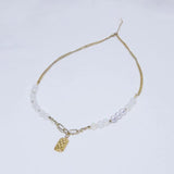 Vintage Jade Choker Necklace for Women, Titanium Steel Beaded Collar