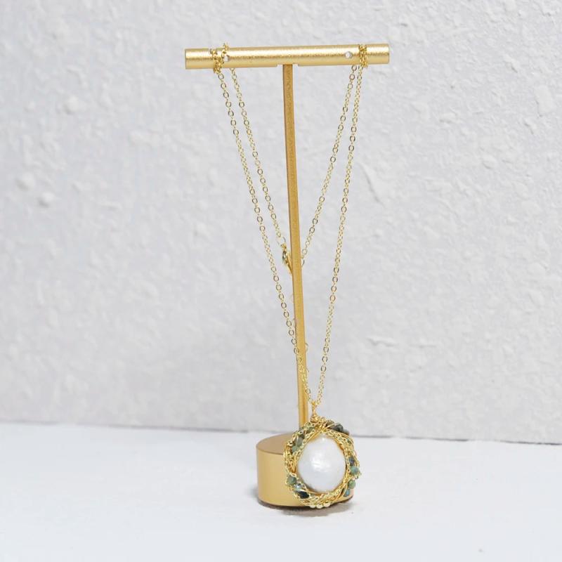 Freshwater Pearl Choker Necklace for Women with Turquoise Decor