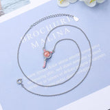 925 Silver Opal Charm Cat Pendant Necklace Girls Gift