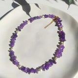 Natural Stone Stainless Steel Beaded Pearl Necklace