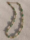 Natural Stone Stainless Steel Beaded Pearl Necklace