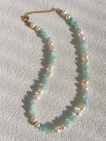 Natural Stone Stainless Steel Beaded Pearl Necklace