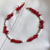 Natural Stone Stainless Steel Beaded Pearl Necklace