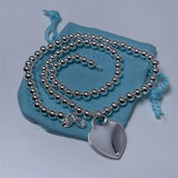 925 Silver Heart Charm Necklace for Women