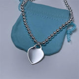 925 Silver Heart Charm Necklace for Women