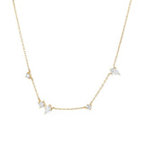925 Silver Collarbone Necklace Zircon Flower Pendant Women