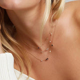 925 Silver Collarbone Necklace Zircon Flower Pendant Women